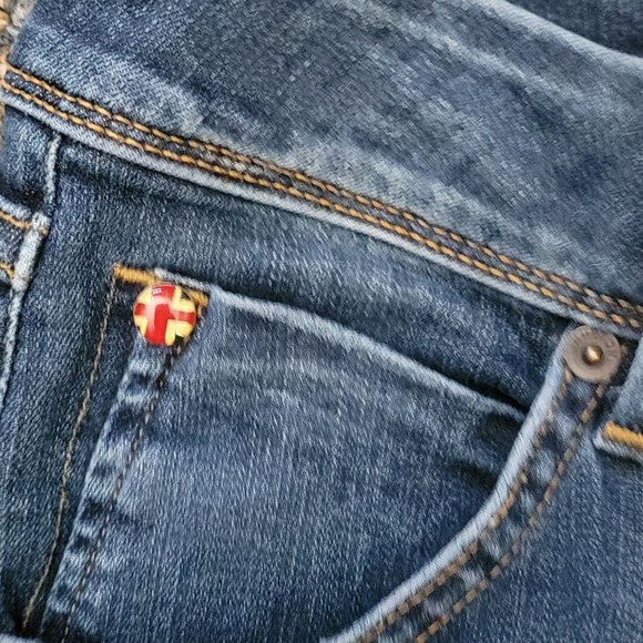 Awesome Hudson Flap Pocket Straight Leg Skinny Jeans Stretchy Size 27 - Picture 3 of 11